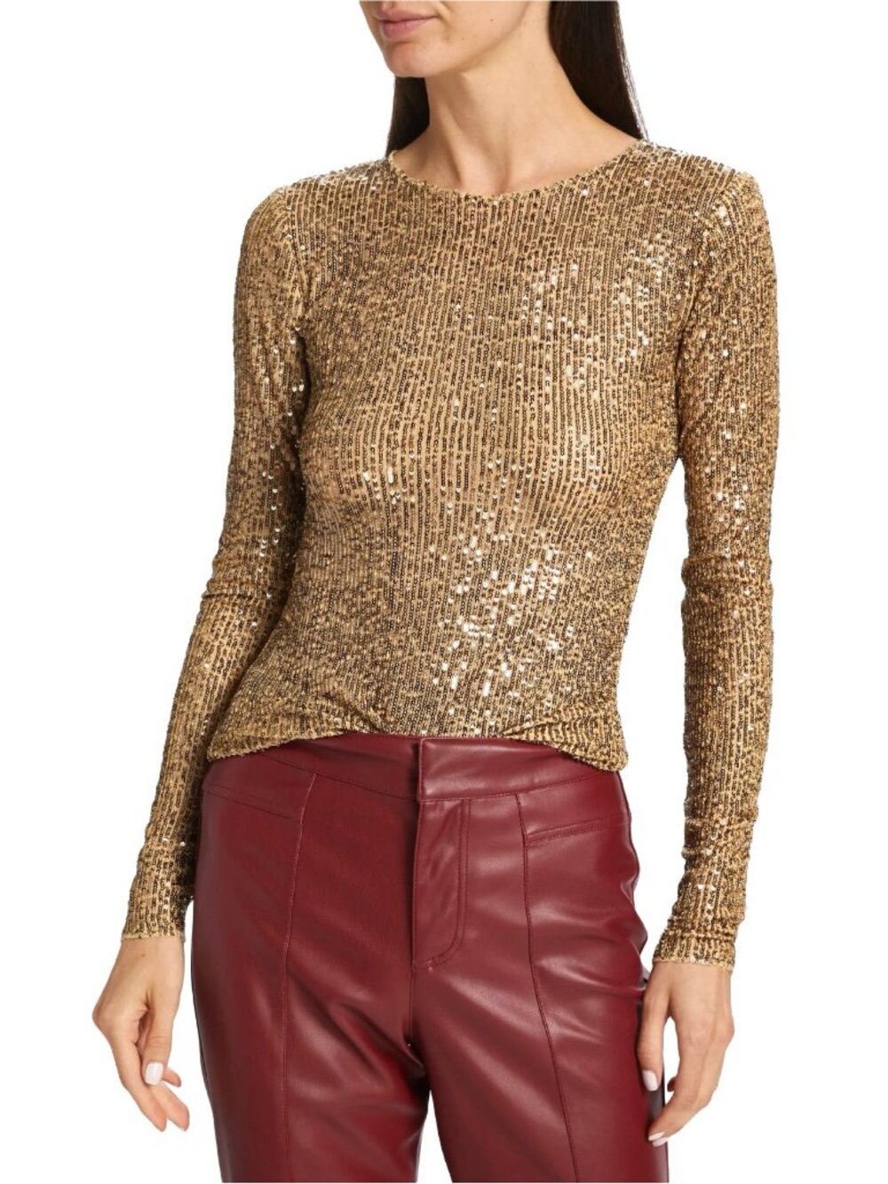 Free People Gold Rush Long Sleeve Top